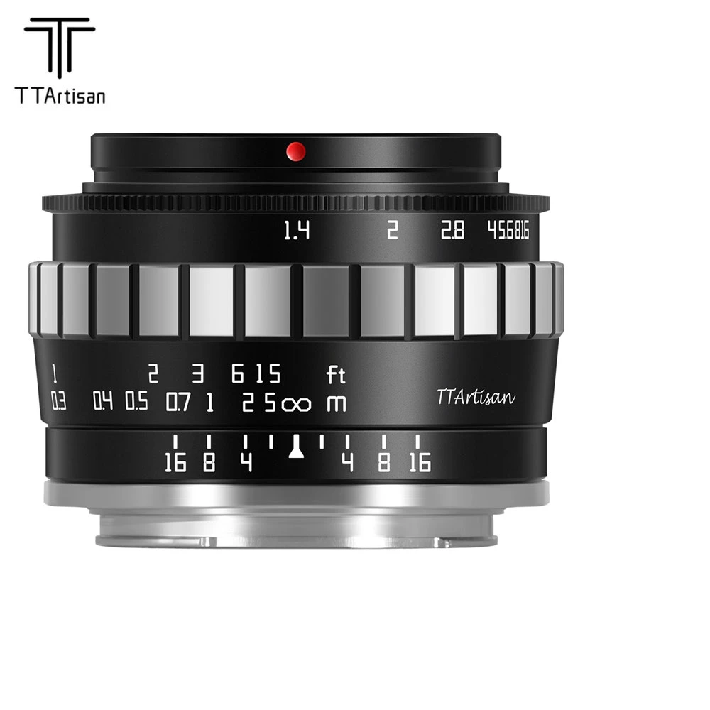 TTArtisan 23 мм F1.4 Обектив с ръчно Фокусиране с Голяма Бленда за Fuji X Canon EOS M, Panasonic и Olympus M43 Nikon Z Sony E L Mount