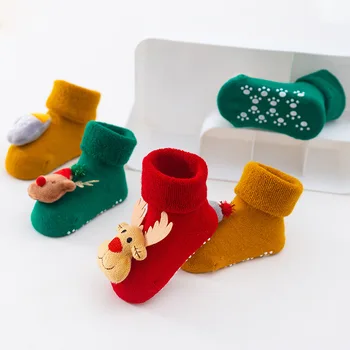 1 Чифт Детски Коледни Памучни Чорапи Забавна Коледна Елха Снежинка Човечето Човече Честита Нова Година 2024 Украса Навидад 2023 Подаръци