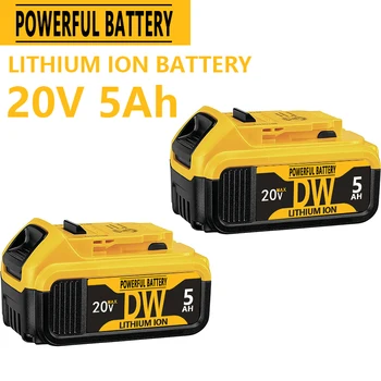 18 20 от 5000 mah Акумулаторна Батерия за електрически инструменти, литиева батерия 18650 Оригинал за DeWalt DCB205 DCB204-2 20 В DCB206