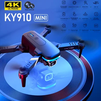 2022 Нов Мини-Дрон KY910 4k С Двойна Камера, Управление на телефона, sensor, Wifi FPV, Професионален Сгъваем Радиоуправляеми хеликоптери, Квадрокоптер