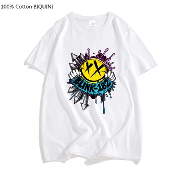 2023 Blink-182 Тениски Група от Красиви МЪЖЕ, 100% Памук, Тениски с Високо Качество, Естетически Тениски С графика Манга Музика Къс Ръкав A