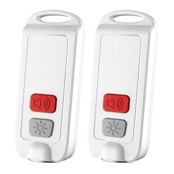 2X Самостоятелна алармата на сот за жени с led подсветка SOS, сирена 130 db, водоустойчив ключодържател, звуково устройство за по-големи деца