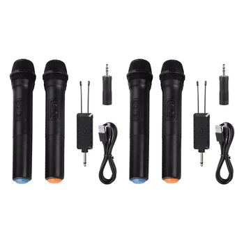 2X Универсален безжичен VHF ръчен микрофон с приемник за караоке/бизнес срещи Преносими микрофони