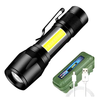5 бр. Led Мини-фенерче, USB Акумулаторни Ръчни, джобни фенерчета, Малка лампа с висока яркост, дръжка за къмпинг, на открито