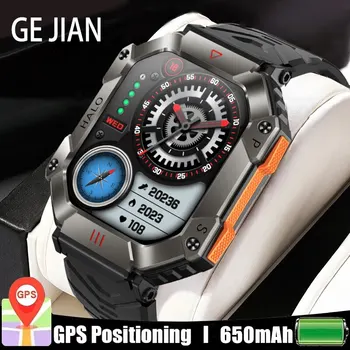 GEJIAN GPS Военни Смарт часовници за Мъже За Android и IOS и Спортни Часовници Ip68 Водоустойчив 2,0 