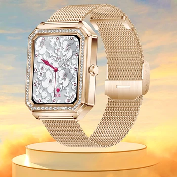 LIGE 2023 Нови Дизайнерски Дамски Smart-часовници, Дамски Ръчни часовници I67, Водоустойчив Умни часовници, Умен Гривна, Луксозни часовници от Розово злато