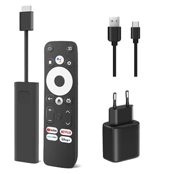 TV Box 2 + 16G S905Y4 4K Аудио-PER-ключ BT5.0 Смарт телеприставка Черно GD1 TV Stick За сертифициран Google Android 11 Plug EU