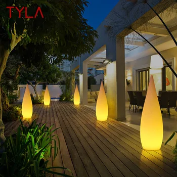 TYLA Слънчев пейзаж лампа с капки вода Водоустойчива IP65 с дистанционно управление за декорация на градината веранда