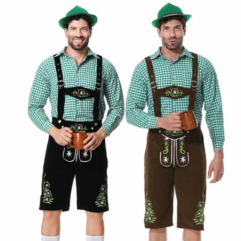Баварската бира костюм, нова мъжки зелена облекло за Октоберфест