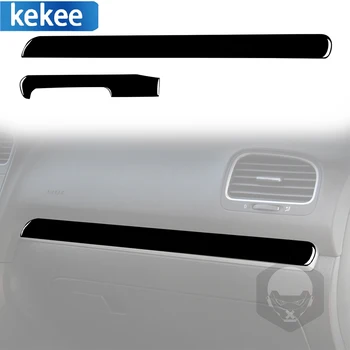 За Volkswagen Golf 6 GTI R MK6 08-12 Пиано Черен Автомобили, централна конзола Декоративна лента Капак Завърши Стикер Автоаксесоари 2 елемента