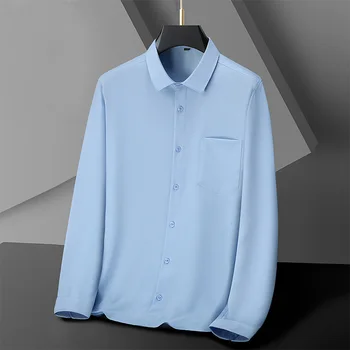 Летни Пролетни Мъжки Ризи с дълъг ръкав, по-големи размери 12XL 9XL 10XL, облегающая риза, официалната делова риза от три части, 160 кг, Голяма