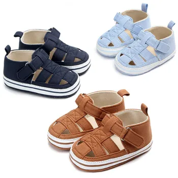Летни детски сандали за бебета, модни меки обувки за яслите, първите проходилки, Обувки за малки момчета, нескользящие сандали