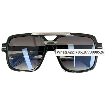 Модерен и стръмни сини квадратни мъжки слънчеви очила, рамки от синтетичен дъски, парти за плажен туризъм, дамски кутия за очила