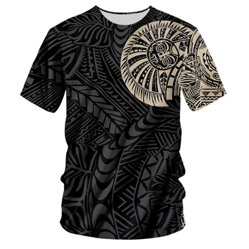 Мъжка тениска с къс ръкав и 3D принтом, ежедневни, в стил хип-хоп, пънк, лятна, Полинезийская, модерен, нестандартен 2023 година