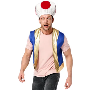 Мъжка шапка-гъбички, възрастен костюм Жаба, Cosplay, Капитан Чино, костюми за Хелоуин, Маскарадное рокля