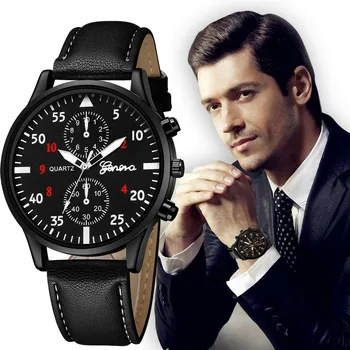 Мъжки Ръчен часовник Sdotter Geneva е с Модерен кожена каишка и циферблат, Кварцов часовник за мъже, прости мъжки часовник в спортен стил relogio mas
