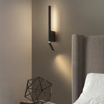 Новата телескопична Скандинавски нощни прожектор с регулируем фокус на светлина, монтиран на стената лампа с ключ, Минималистичное вътрешно осветление в салона на хотел