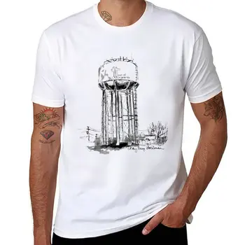 Ню Бъфало, Ню Йорк, на Водна кула Tonawanda, Фигура мастило от ръцете на Мери Кунц Голдман, тениска с графичен дизайн, мъжки дрехи
