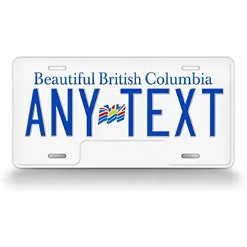 Персонализирани регистрационен номер на Британска Колумбия, Канада, всеки текст, изработени по поръчка Канадската автоматична етикет-Украса за стена, метален стенен знак