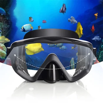 Професионална маска за гмуркане с шнорхел, очила за подводно плуване, Силиконова панорамна маска за възрастни, очила за плуване, шнорхел за подводно плуване