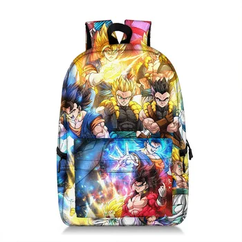 Раница Dragon Ball Goku, Просторен раница за студенти, училищни чанти, чанта копчета, обикновен прост раница за лаптоп Harajuku, Унисекс, Mochila