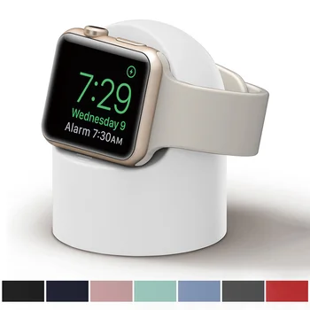 Силиконова поставка за зарядно за Apple Watch Серия 7/6/SE/5/4/3/2/1 Тенис на притежателя-скоба за iWatch (45/44/42/41/40/38 мм), аксесоари