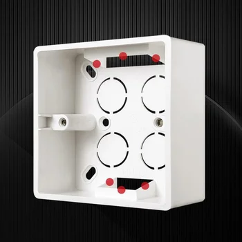 Стандартна кутия за монтаж сензорен прекъсвач 86 тип PVC, пожароустойчива касета, стенни изход, Пластинчатая панел, Тъмна кутия, електрически аксесоари