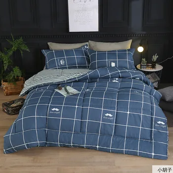 Стеганое одеяло, 400 Грама Микрофибър, Скандинавски подплата, супер Топло Волокнистое Одеяло за единично и двойно легло, идеално за есен-зима