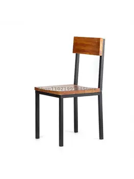 Трапезария стол от масивна дървесина в индустриалния стил, модерен стол, квадратен стол, прост стол, домашен стол, стол за почивка, бар