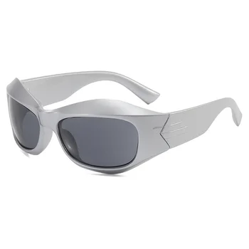 Уникални слънчеви очила в стил хип-хоп Y2K Неправилна форма За жени, Маркови слънчеви очила с геометричен място, мъжки слънчеви очила винтажного готически цвят, очила